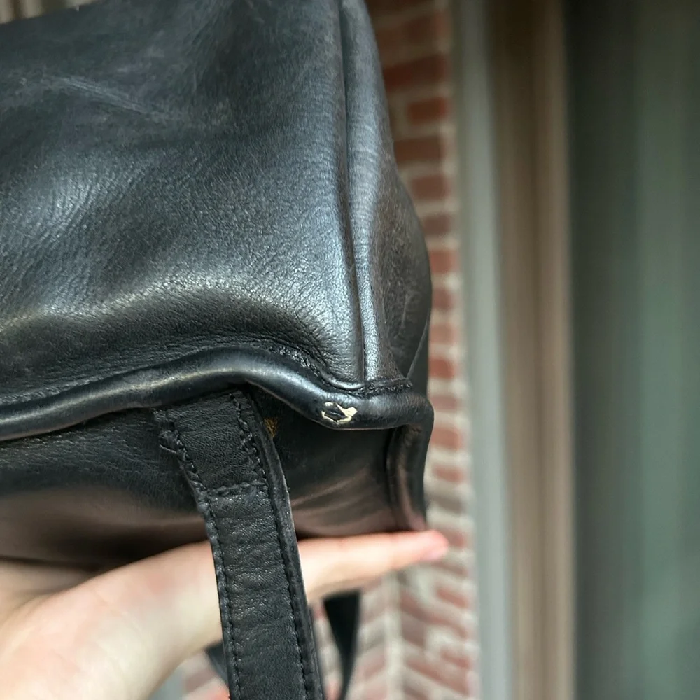 Vintage coach small daypack backpack style 9960 black leather retro y2k turnlock - Picture 7 of 12
